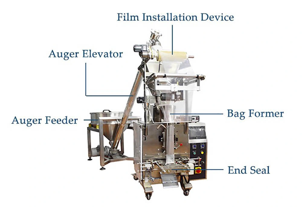 Automatic Vertical Auger Filler Form Fill Seal Seasoning Sugar Flour Matcha Tea Powder Milk Powder Sachet Wrapping Packaging Packing Filling Sealing Machine